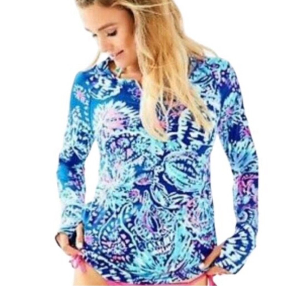 Lilly Pulitzer UPF 50+Luxletic Delaynee Meryl Half-Zip pullover Gypsea Girl S